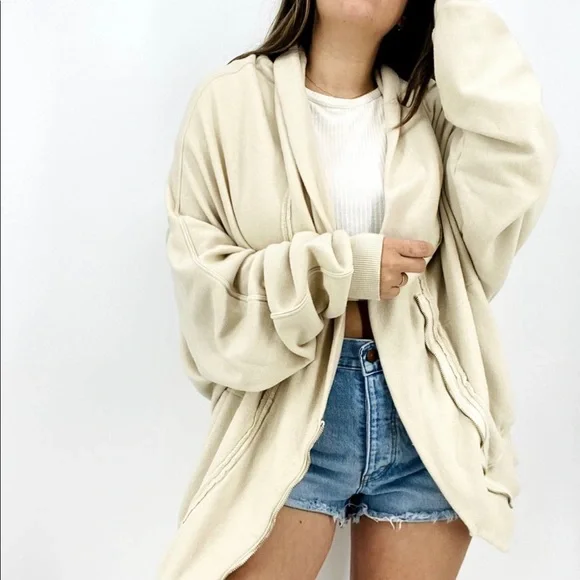 Free People L Cream Oversized Jacket - Picture 5 of 9